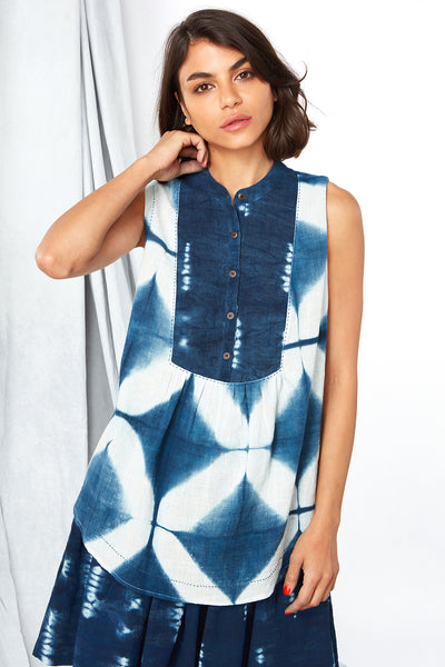 Meena Top - our handloom shibori stunner