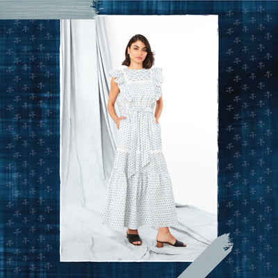 Behind the print - Indigo Microstripe
