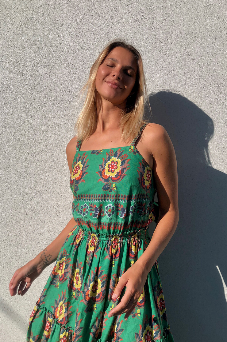 Lulu Dress - Parrot Sunflower