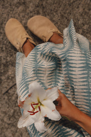 Puja Dress - Teal Handblock Print