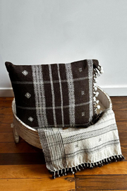 Wool Cushion - Brown Check