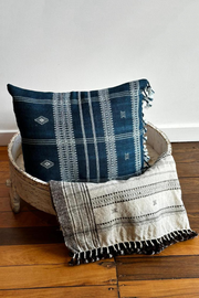 Wool Cushion - Blue Indigo Check
