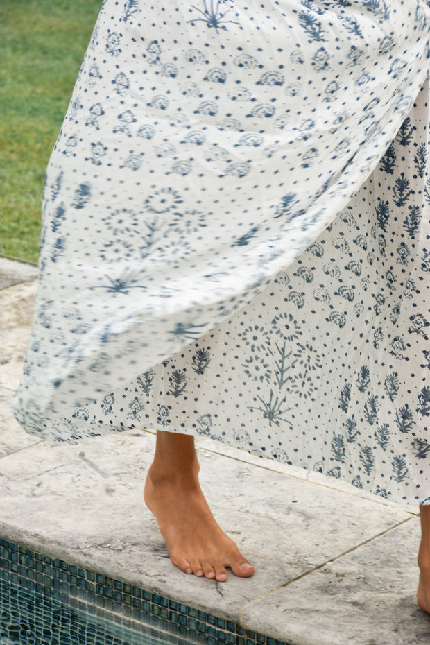 Sur Kaftan - Ivory Block Print