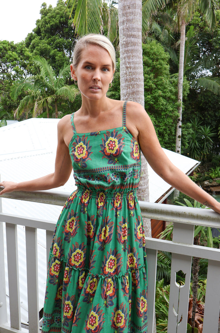 Lulu Dress - Parrot Sunflower