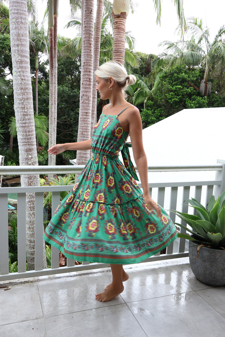Lulu Dress - Parrot Sunflower