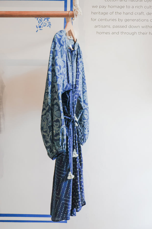 Kurta Dress - Multi Natural Indigo Print