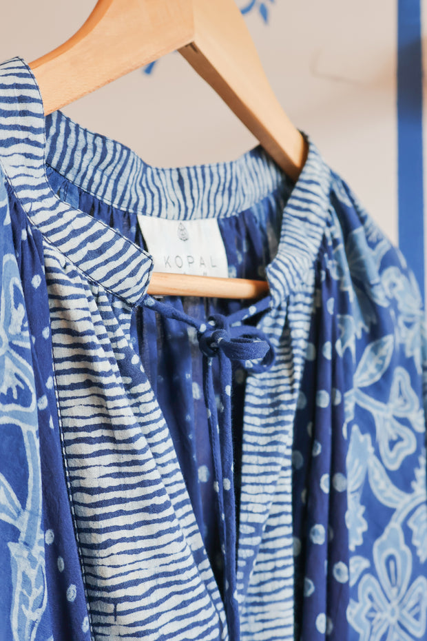 Kurta Dress - Multi Natural Indigo Print