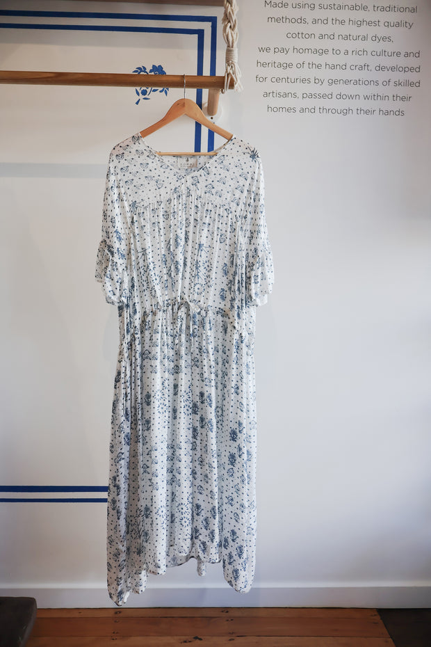 Sur Kaftan - Ivory Block Print