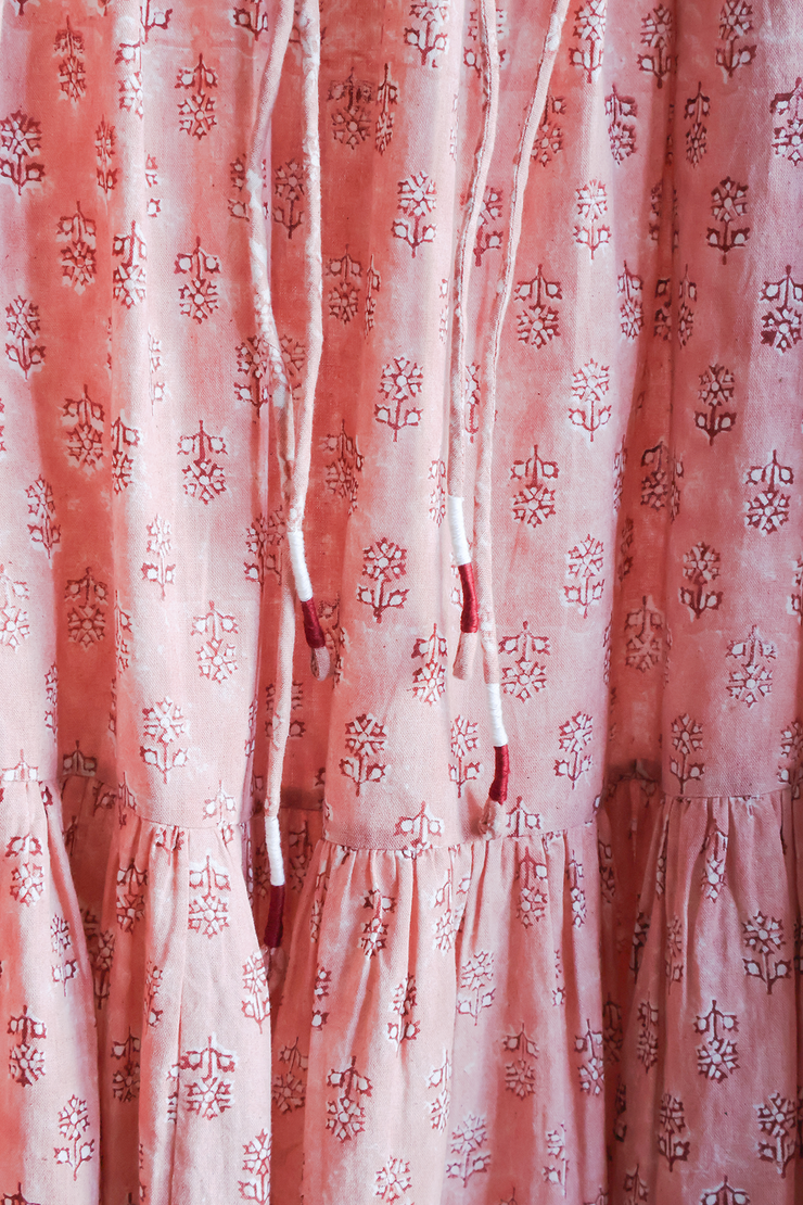 Kiara Dress - Rose Hand Block Print