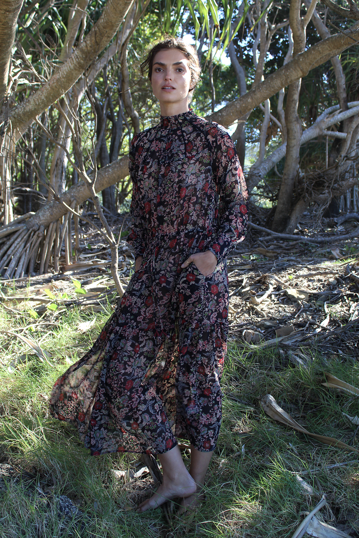 Garden chiffon 2025 midi dress