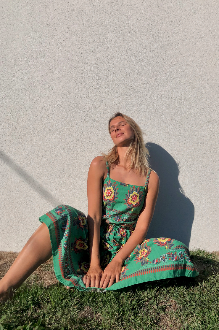 Lulu Dress - Parrot Sunflower