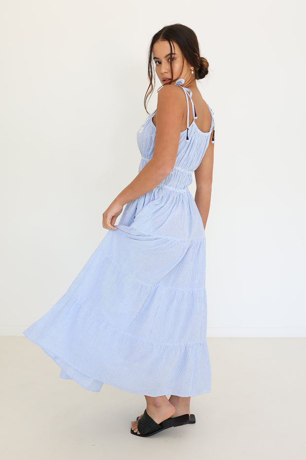 Rosy Dress - Blue Seersucker