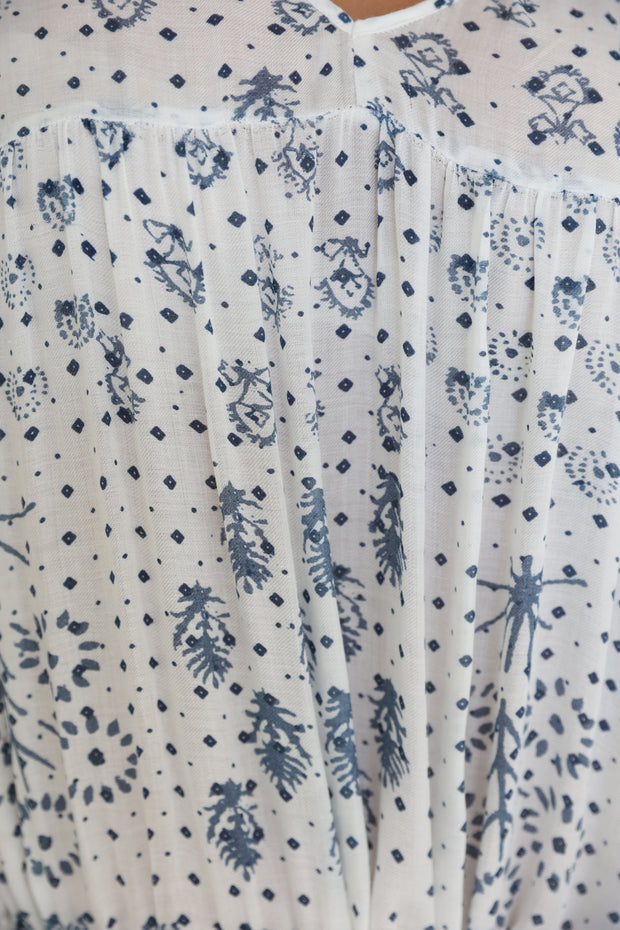 Sur Kaftan - Ivory Block Print