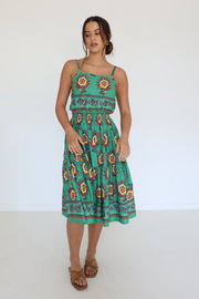 Lulu Dress - Parrot Sunflower