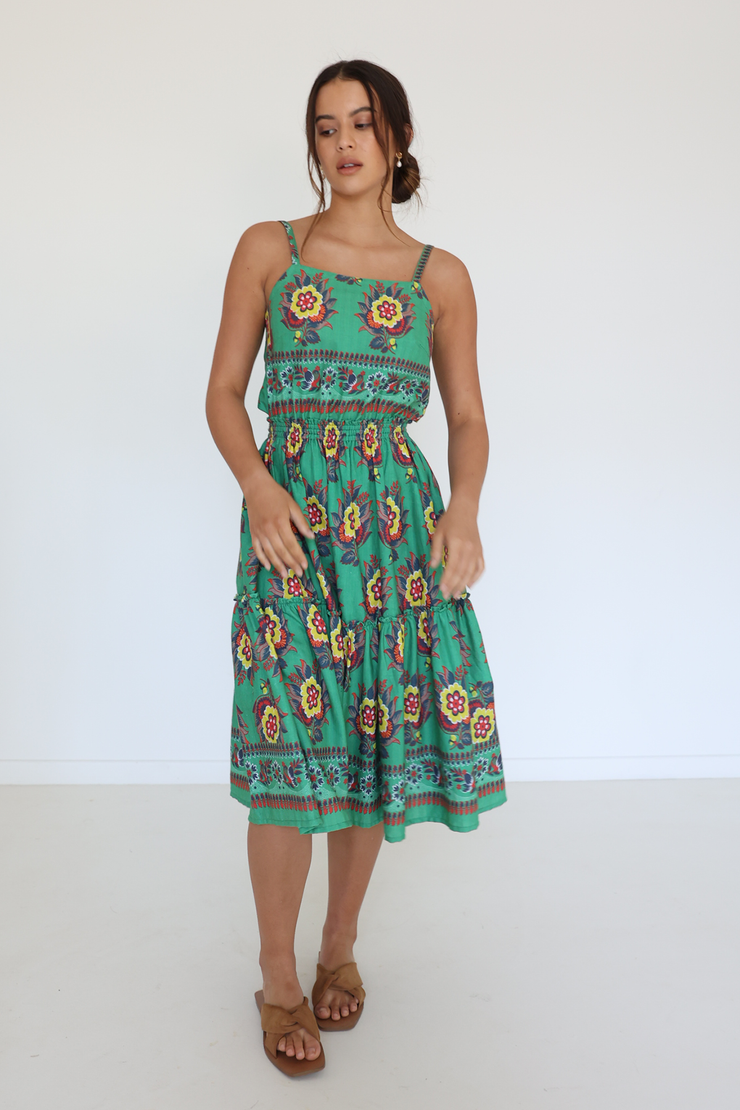 Lulu Dress - Parrot Sunflower