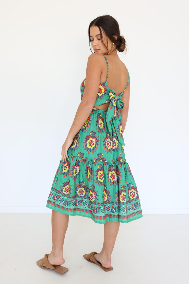 Lulu Dress - Parrot Sunflower