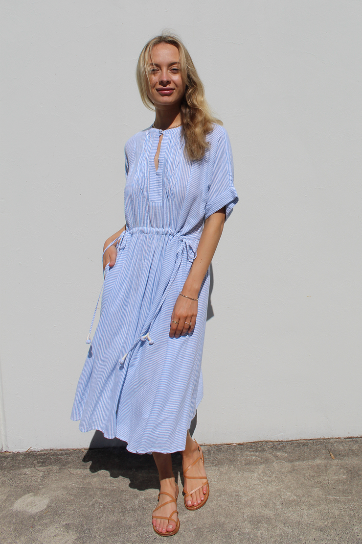 Sur Dress - Micro Linen Stripe