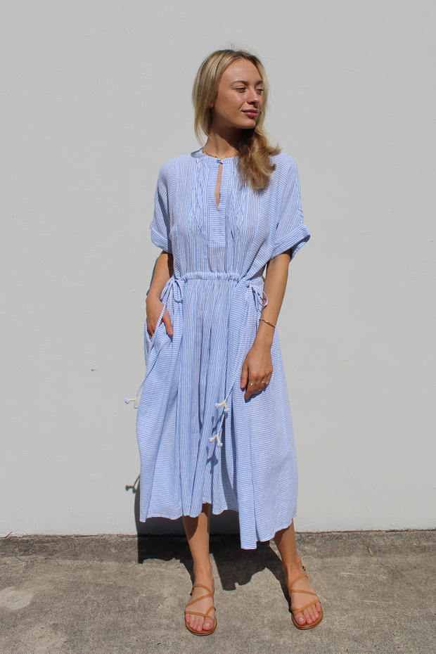 Sur Dress - Micro Linen Stripe