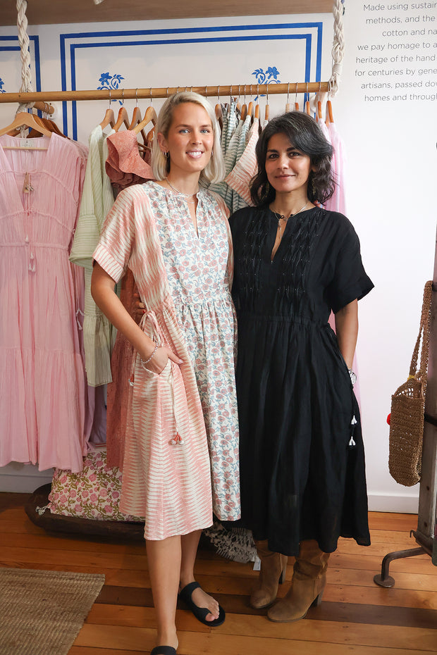 Sur Dress - Rose Handblock Print