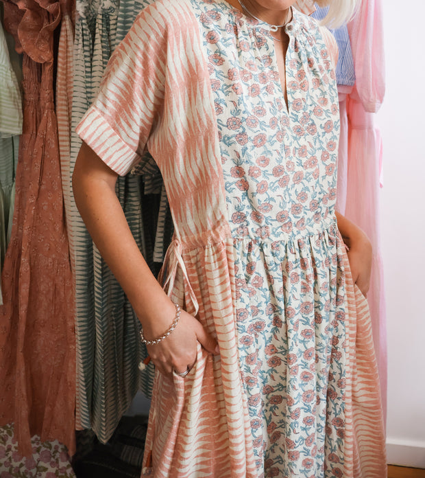 Sur Dress - Rose Handblock Print