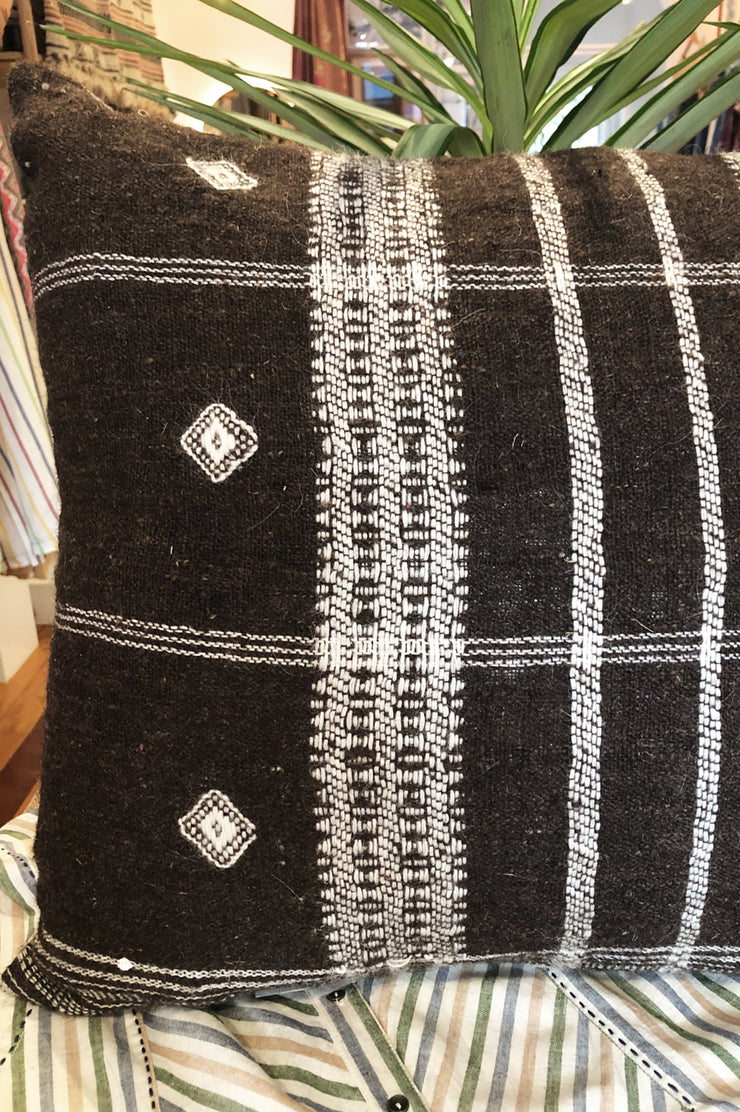 Wool Cushion - Brown Check
