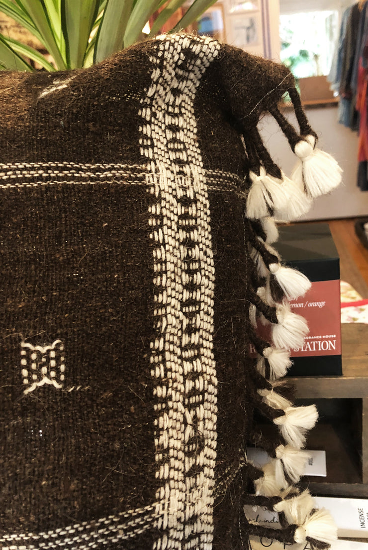 Wool Cushion - Brown Check
