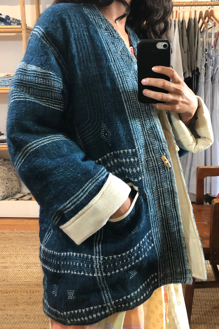 Handloom Jacket - Indigo Check