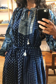 Kurta Dress - Multi Natural Indigo Print