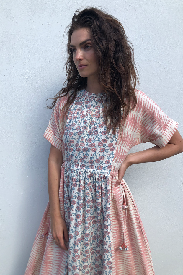 Sur Dress - Rose Handblock Print
