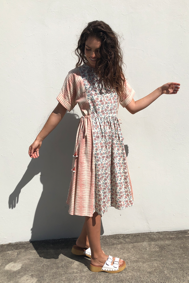 Sur Dress - Rose Handblock Print