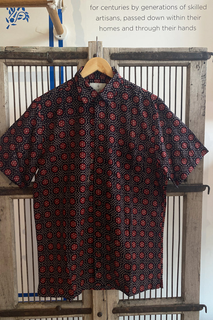 Cam Button Up Shirt - Mixed Print Organic Cotton