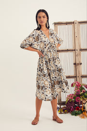 Geet Dress - Brown Garden Print