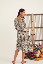 Geet Dress - Brown Garden Print