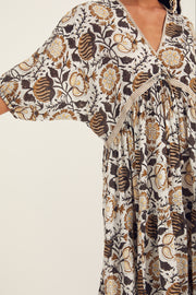 Geet Dress - Brown Garden Print