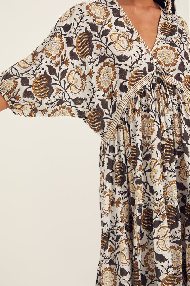 Geet Dress - Brown Garden Print