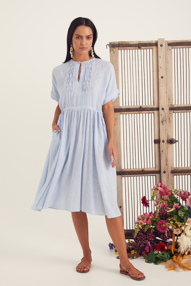 Sur Dress - Micro Linen Stripe