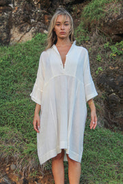 Trinaa Dress - White Handspun Khadi