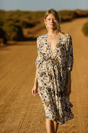 Geet Dress - Brown Garden Print