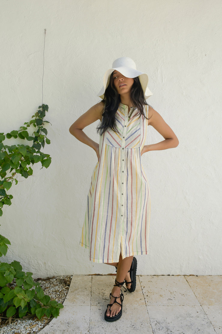 Rina Dress – Multi Handspun Khadi