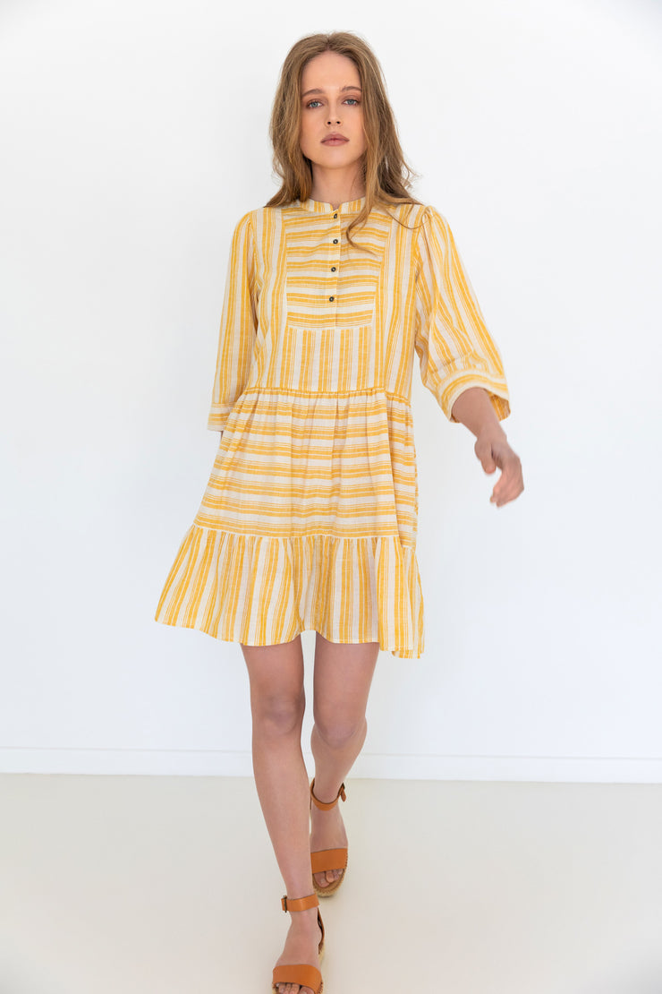 Japu Dress - Yellow y/d stripe