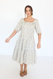 Ruby Dress w / sleeves - Multi Ditzy Print