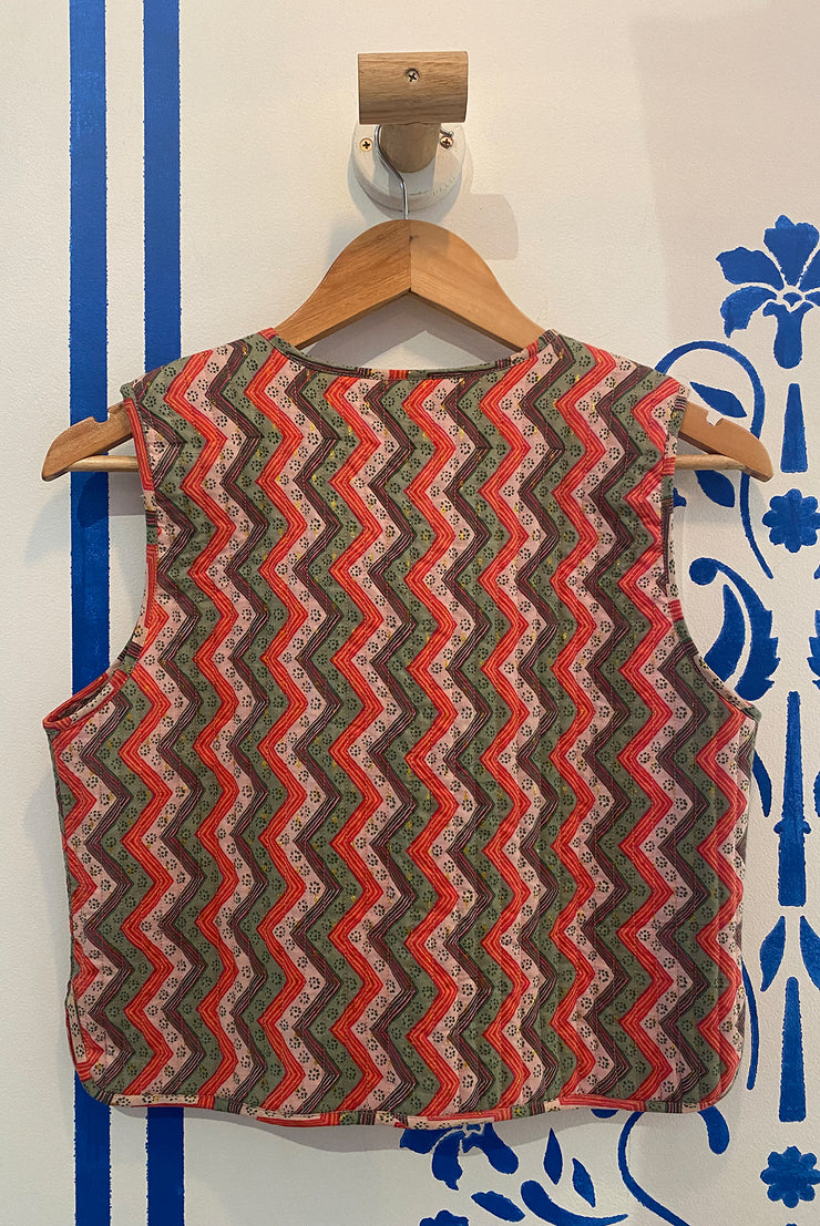 Noki Vest - Pink Zig Zag Multi Print