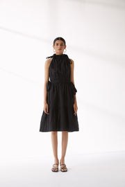 Heera Dress - Black Linen