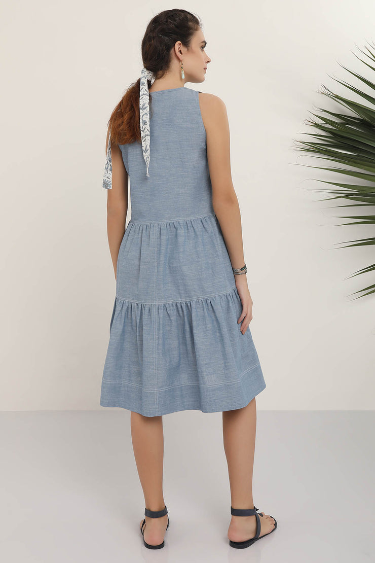 Sangy Dress - Blue Chambray