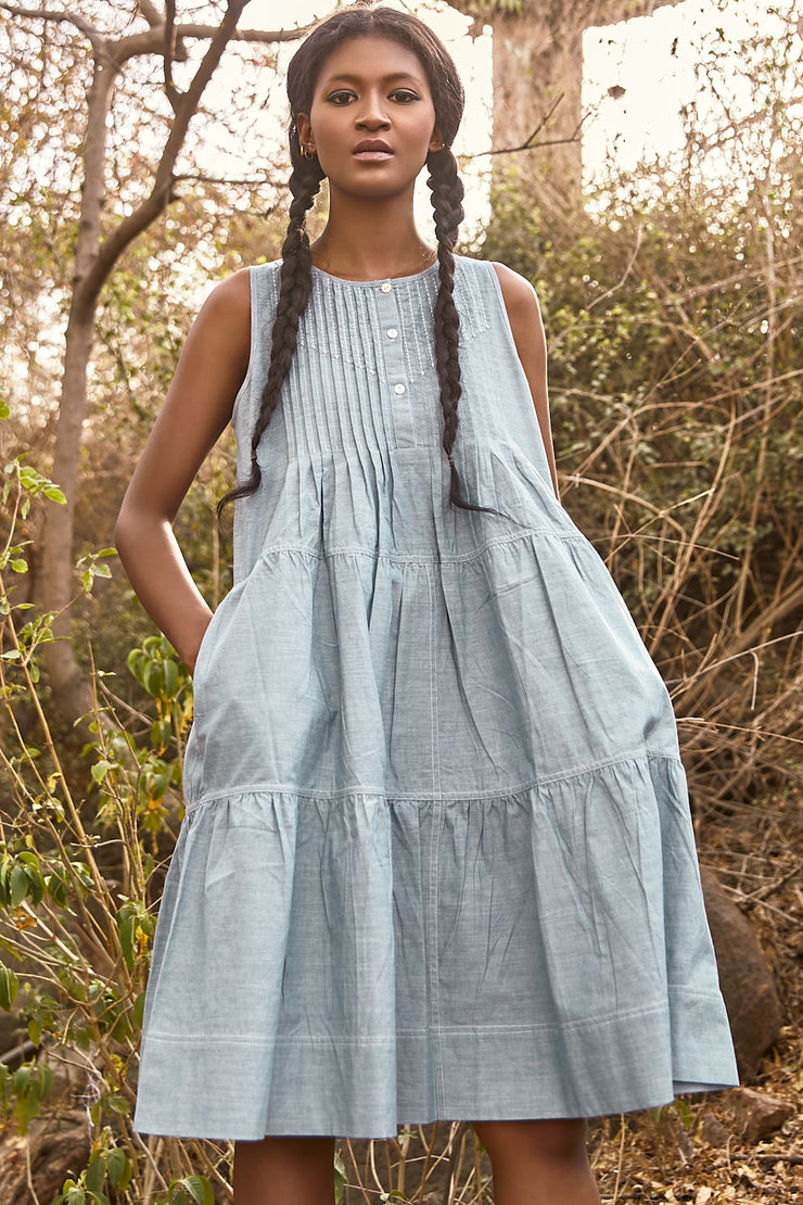 Sangy Dress - Blue Chambray