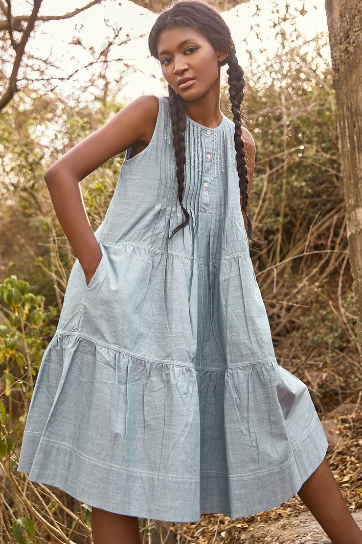 Sangy Dress - Blue Chambray