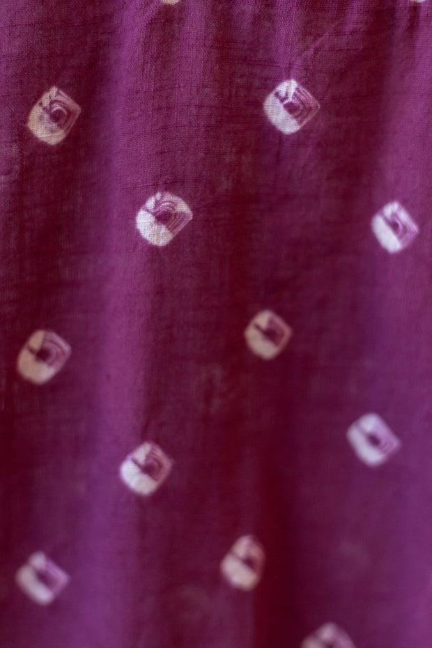 Khush Short - Magenta Flower Dot Shibori Combo