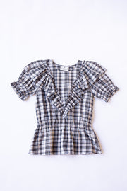 Kavya Top - Khaki Madras Check