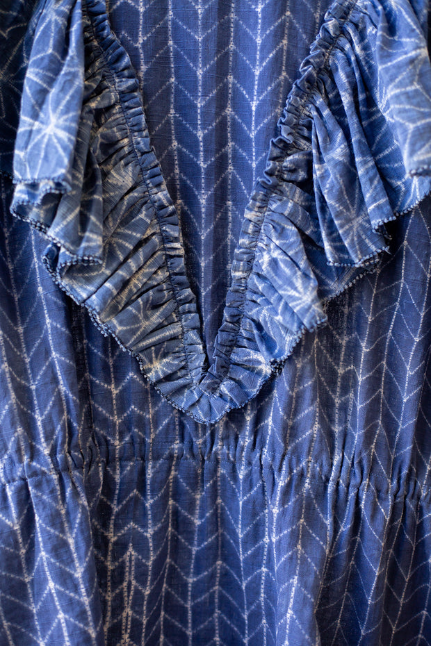 Kavya Top - Indigo Arrow Star Shibori Combo