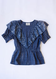 Kavya Top - Indigo Arrow Star Shibori Combo